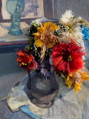 Image of altered perspective painting - still life blooms