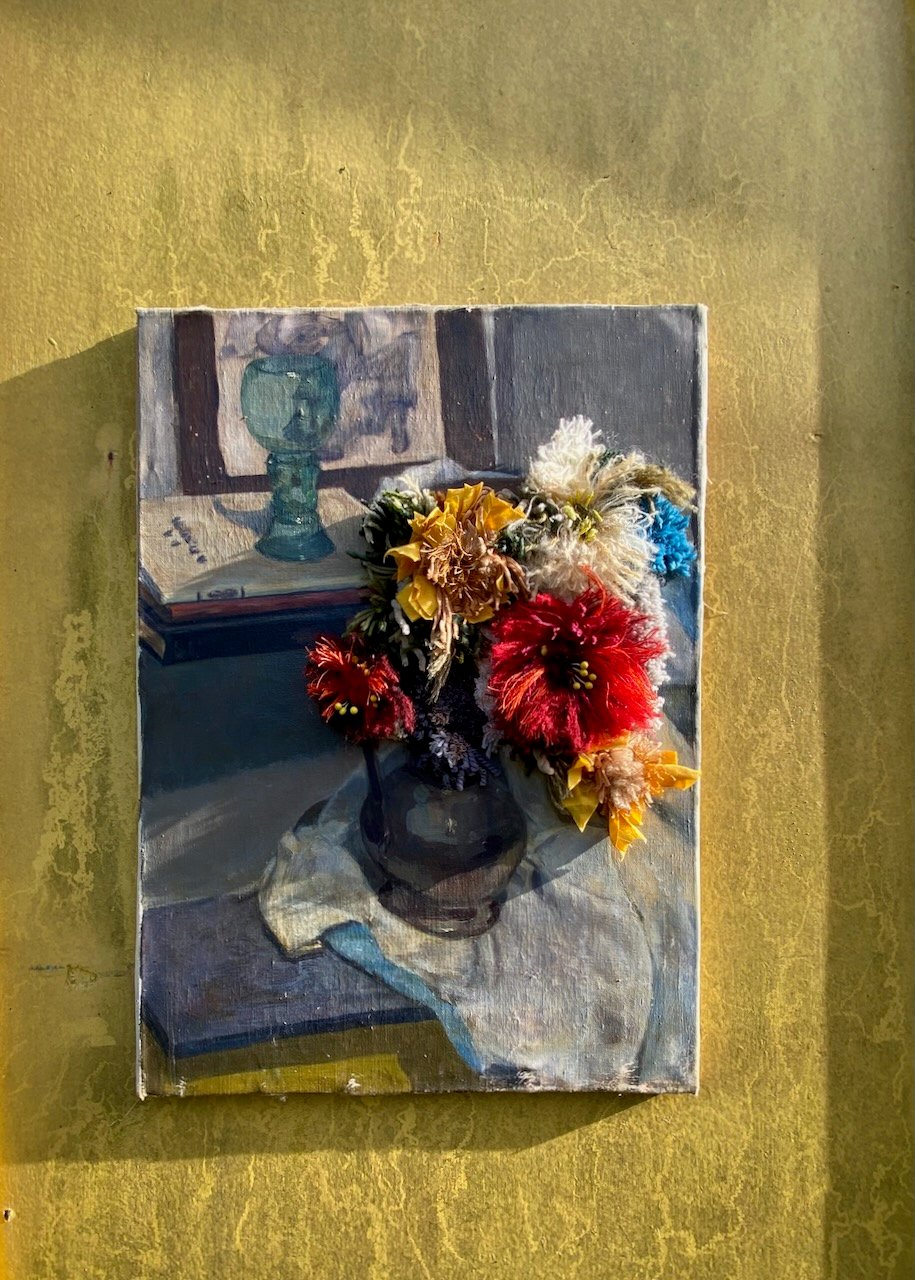 Image of altered perspective painting - still life blooms