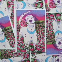 Image 2 of  Print of Dalmatian in Flower Field Painting 