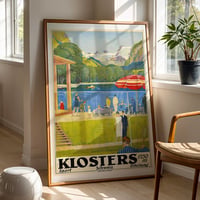 Image 1 of Vintage Klosters Switzerland Travel Poster