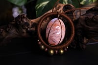 Image 3 of Copper linen cotton candy agate necklace