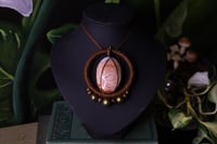 Image 1 of Copper linen cotton candy agate necklace