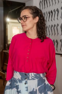Image 1 of Maglia serafino fucsia