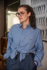 Image 5 of Camicia a quadretti blu e bianchi