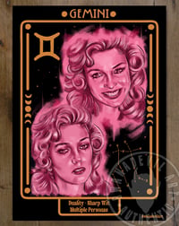 DIGITAL PRINT DOWNLOAD Gemini, Laura Palmer (Twin Peaks) Zodiac sign 5 x 7in. print by BwanaDevilArt
