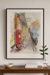 Image 2 of The Red Post Box, Cerne Abbas - Fine Art Print