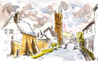 Image 1 of Abbey St. in the Sun, Cerne Abbas - Fine Art Print