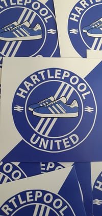Image 1 of **LAST PACK** Pack of 25 8x4cm Hartlepool United Football/Ultras Stickers.
