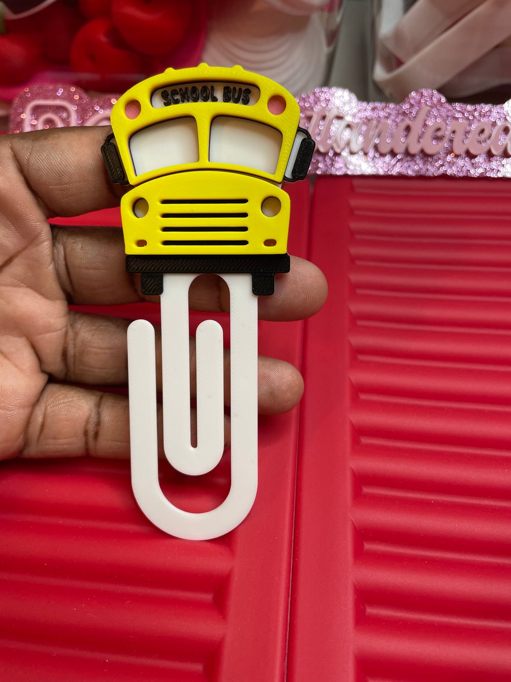 Image of School bus paperclip 
