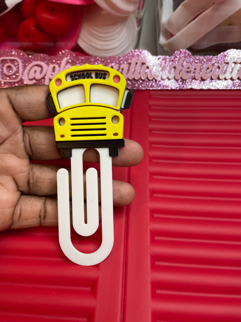 Image of School bus paperclip 