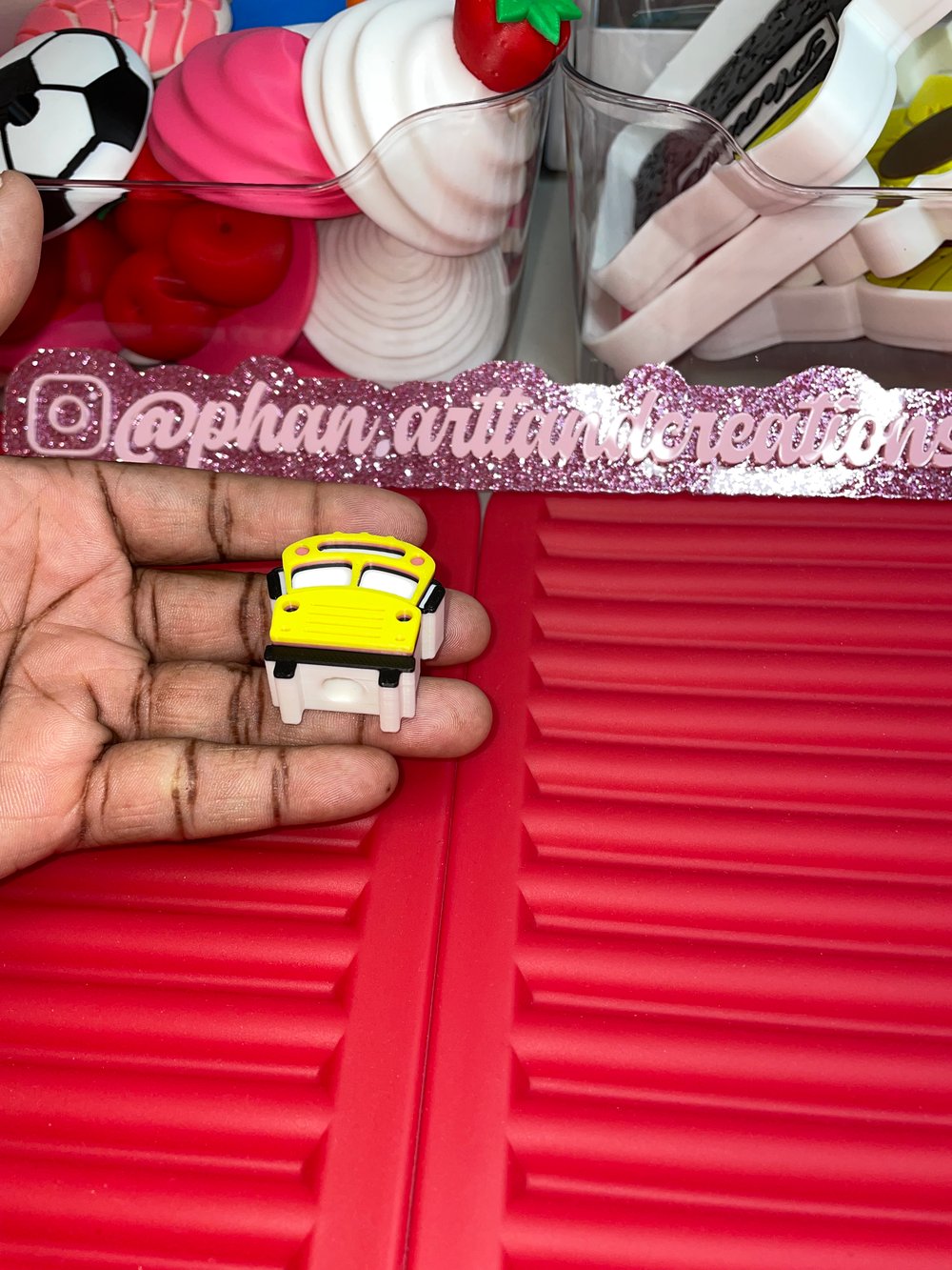 Image of School bus straw topper
