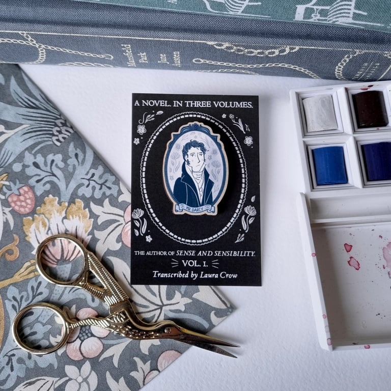 PIN'S PORTRAIT EN BOIS - JANE AUSTEN OU DARCY (DEUX MODÈLES) Image 4