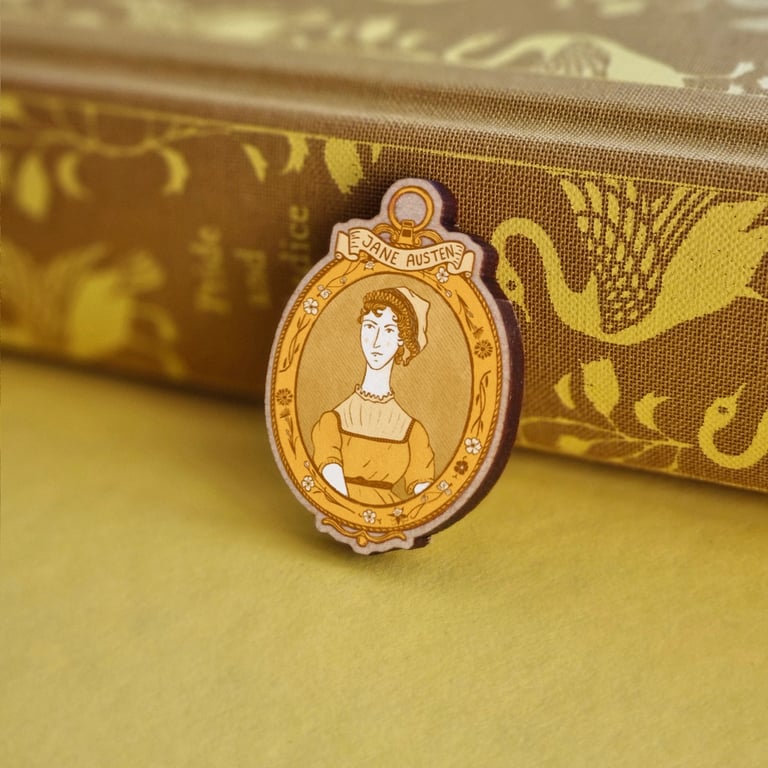 PIN'S PORTRAIT EN BOIS - JANE AUSTEN OU DARCY (DEUX MODÈLES) Image 3