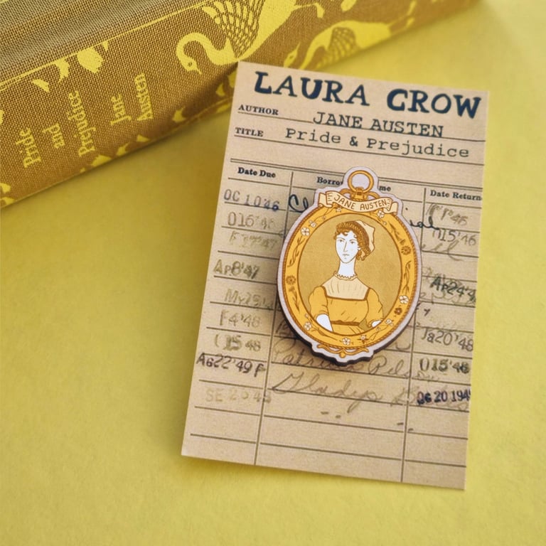 PIN'S PORTRAIT EN BOIS - JANE AUSTEN OU DARCY (DEUX MODÈLES) Image 5