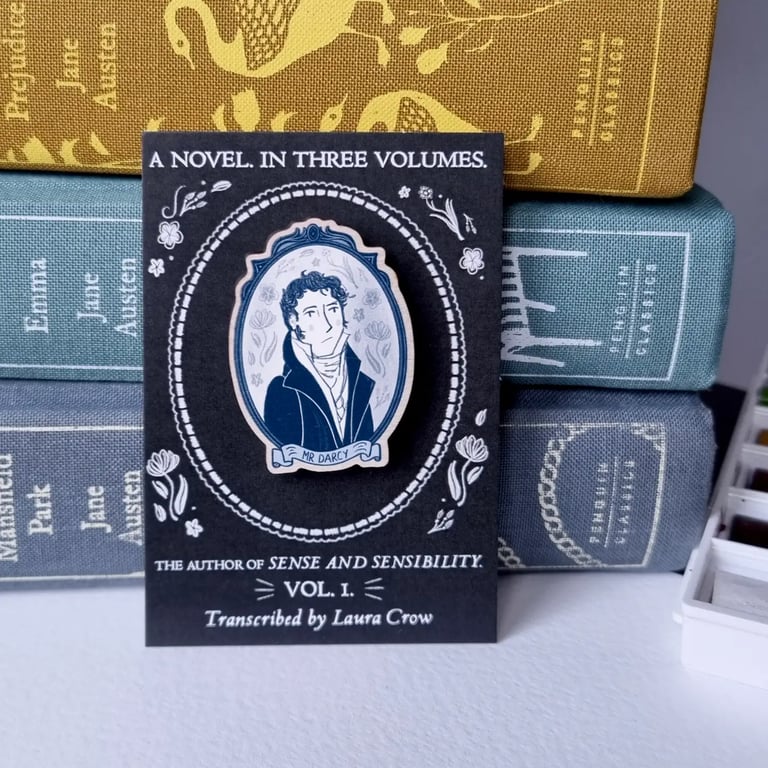 PIN'S PORTRAIT EN BOIS - JANE AUSTEN OU DARCY (DEUX MODÈLES) Image 2