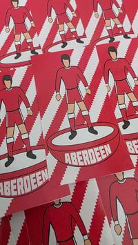 Image 2 of Pack of 25 9x5cm Aberdeen Subbuteo Style Football/Ultras Stickers.