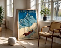 Image 2 of Braunwald — Vintage Switzerland Ski Poster by Alex Walter Diggelmann