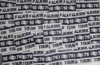 Image 1 of Pack of 25 7x7cm Falkirk on Tour Awaydays Football/Ultras Stickers.