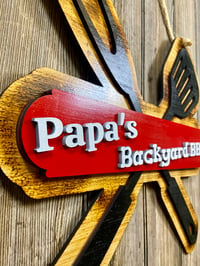 Image 4 of 15” Papa’s BBQ Wooden Sign