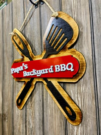 Image 3 of 15” Papa’s BBQ Wooden Sign