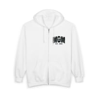 Image 3 of Mom EST. 2026 Zip Hoodie — Vintage Distressed Mom Graphic Full-Zip Sweatshirt