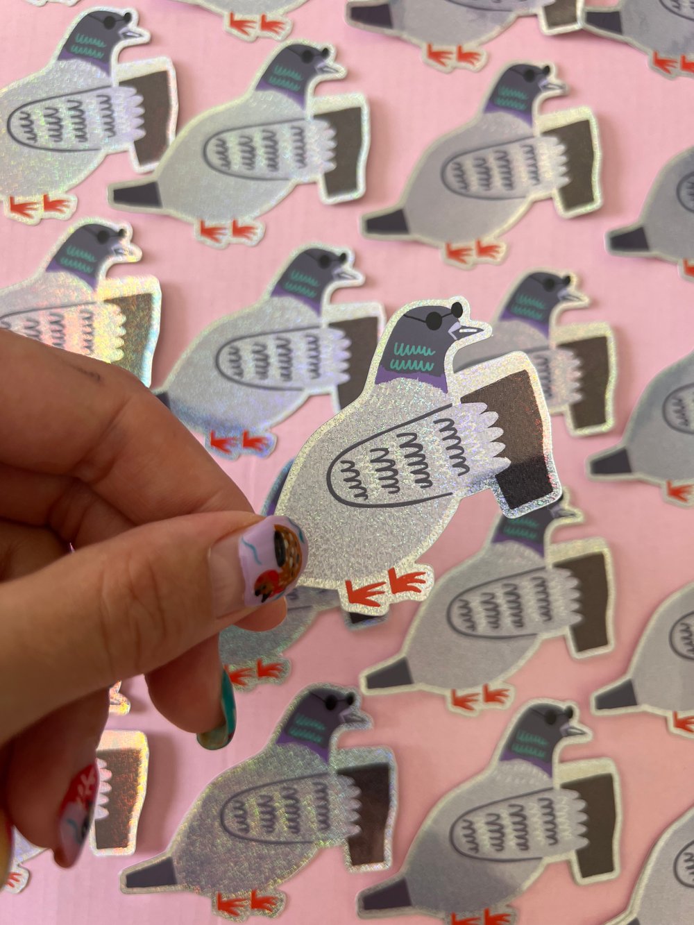 Image of Cheers Pigeon Glitter Sticker