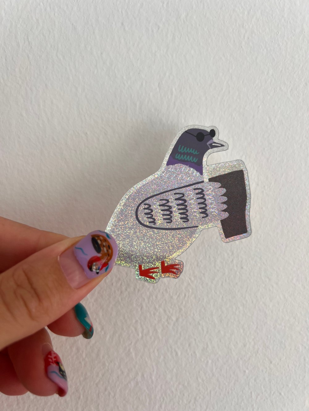 Image of Cheers Pigeon Glitter Sticker