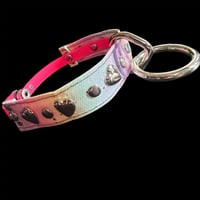 Image 2 of Pastel rainbow hearts bondage choker