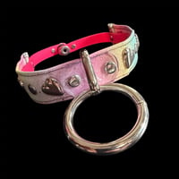Image 1 of Pastel rainbow hearts bondage choker