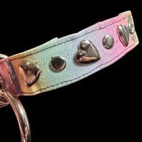 Image 4 of Pastel rainbow hearts bondage choker