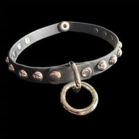 Image 1 of Faux leather Round spot rivet bondage collar