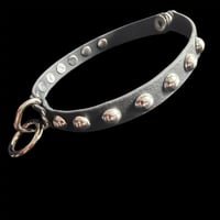 Image 3 of Faux leather Round spot rivet bondage collar