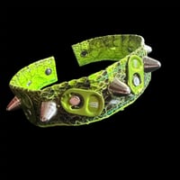 Image 1 of Neon green energy pull tab studded choker