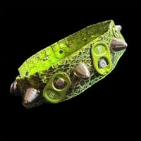 Image 2 of Neon green energy pull tab studded choker