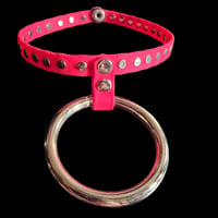 Image 1 of Neon pink uv reactive o-ring choker