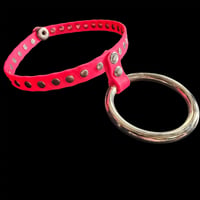 Image 2 of Neon pink uv reactive o-ring choker