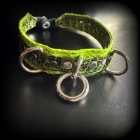 Image 1 of Neon green snake textured bondage ring choker 