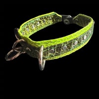 Image 2 of Neon green snake textured bondage ring choker 