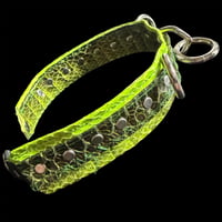 Image 3 of Neon green snake textured bondage ring choker 