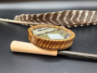 Image 3 of Pot Call made from Quartersawn Zebrawood.  Slate over glass #758