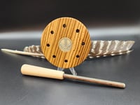 Image 2 of Pot Call made from Quartersawn Zebrawood.  Slate over glass #758