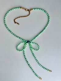 Image 2 of Mint Green Pearl and Cloisonne “Bow-lo” Options