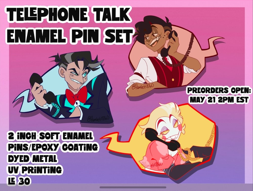 Image of Telephone Talk - Enamel Pin Set