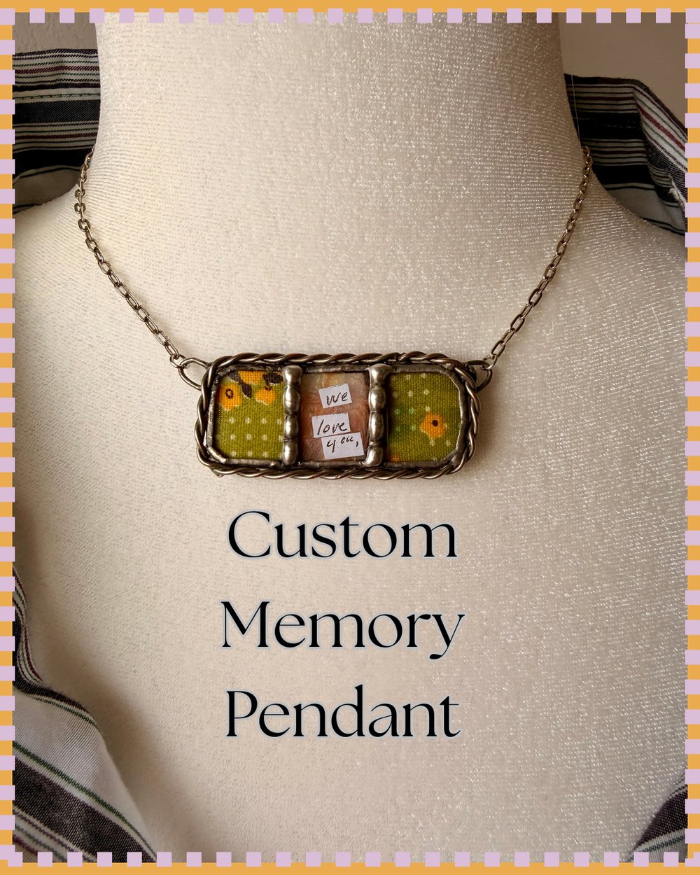 Image of Custom Memory Pendant — Heirloom Keepsake in Handmade Stained Glass
