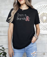 Image 2 of I Am a Survivor Rhinestone Tee