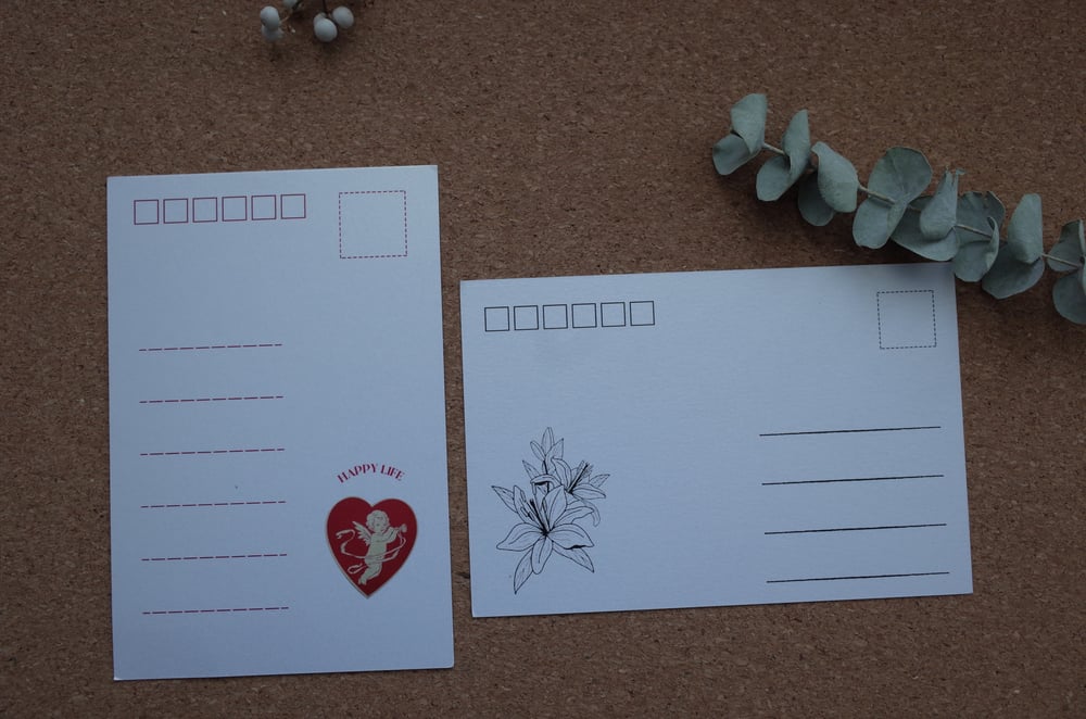 Image of 2 HeiEd Postcards + 1 sticker (holo Vinyl)