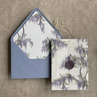 Image 1 of Wisteria floral printed vellum wraps + envelope liners PACK of 10