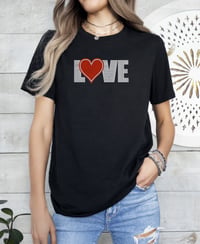 Image 2 of Love Heart Rhinestone Tee