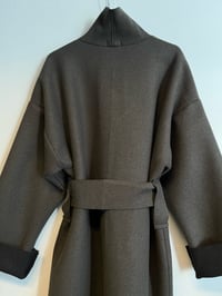 Image 6 of Lang grå/brun uldfrakke (s-xl)