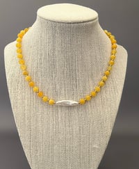 Image 2 of Lemon Jade Necklace With Baroque Pearl